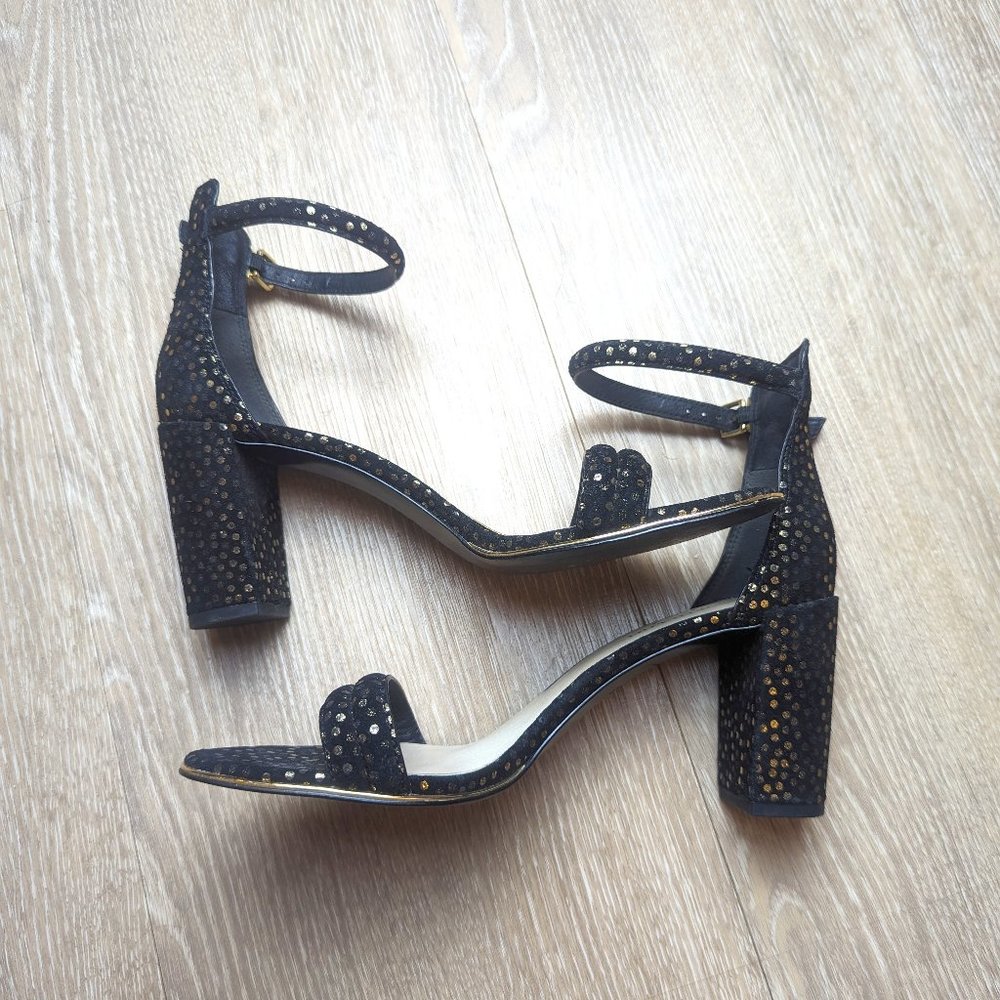 Kenneth Cole Gold Dot Heeled Sandals